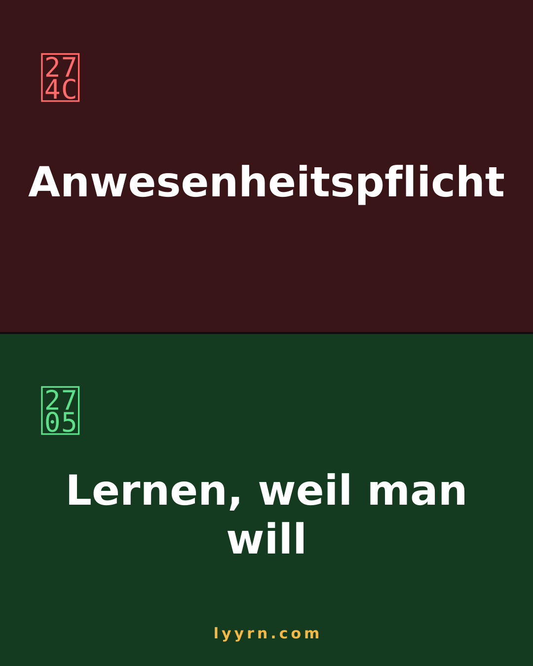 Eine einfache Entscheidung – und doch wählen wir seit über 100 Jahren den Zwang. lyyrn.com