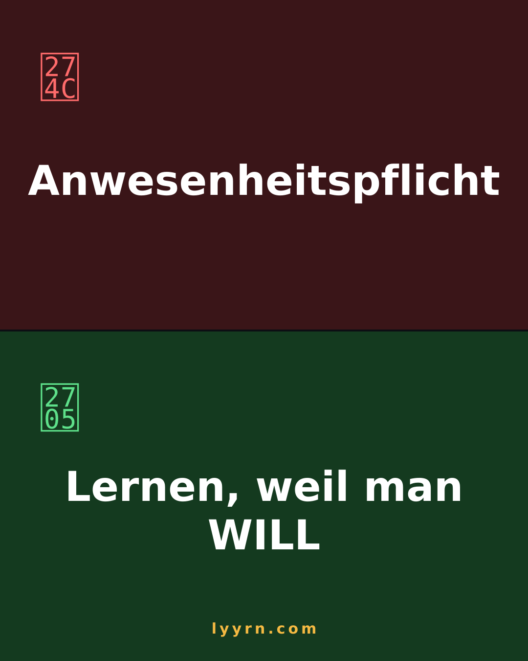 Das eine wird erzwungen. Das andere passiert. lyyrn.com