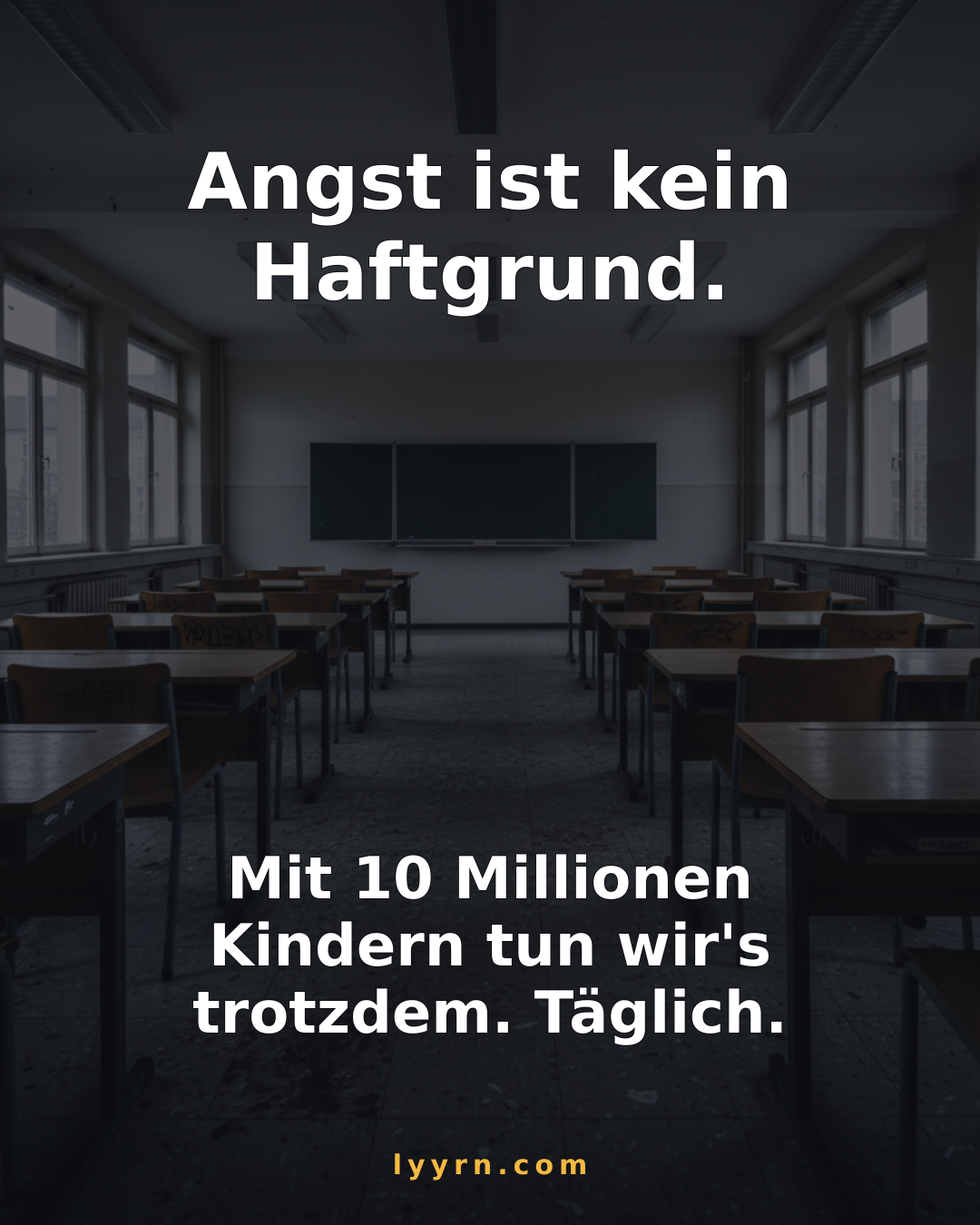 Angst ist kein Haftgrund — trotzdem ist Anwesenheit für Millionen Kinder erzwingbar. lyyrn.com/wissen/angst-ist-kein-haftgrund